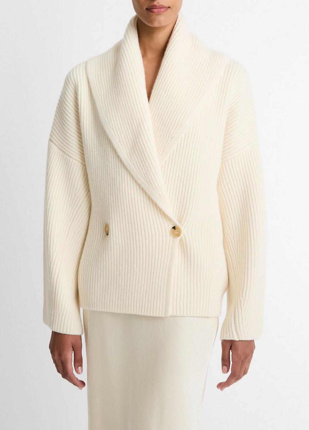 Vince Wool-Blend Draped Sweater Coat