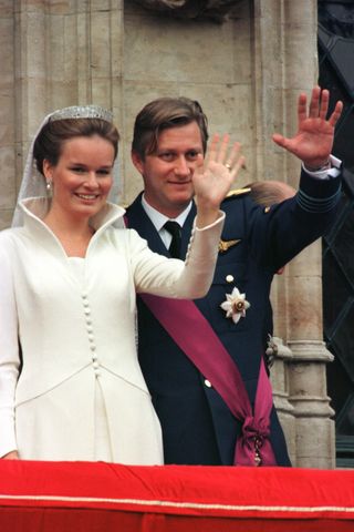 Queen Mathilde on her wedding day in 1999