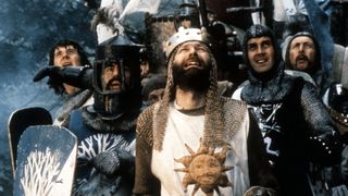 Michael Palin, Terry Jones, Graham Chapman, John Cleese and Eric Idle in Monty Python and the Holy Grail