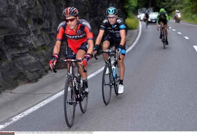 Larry Warbasse (BMC) and Philip Deignan (Team Sky)