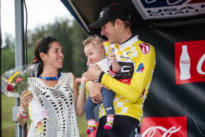 Tejay Van Garderen (BMC) and family on the podium.