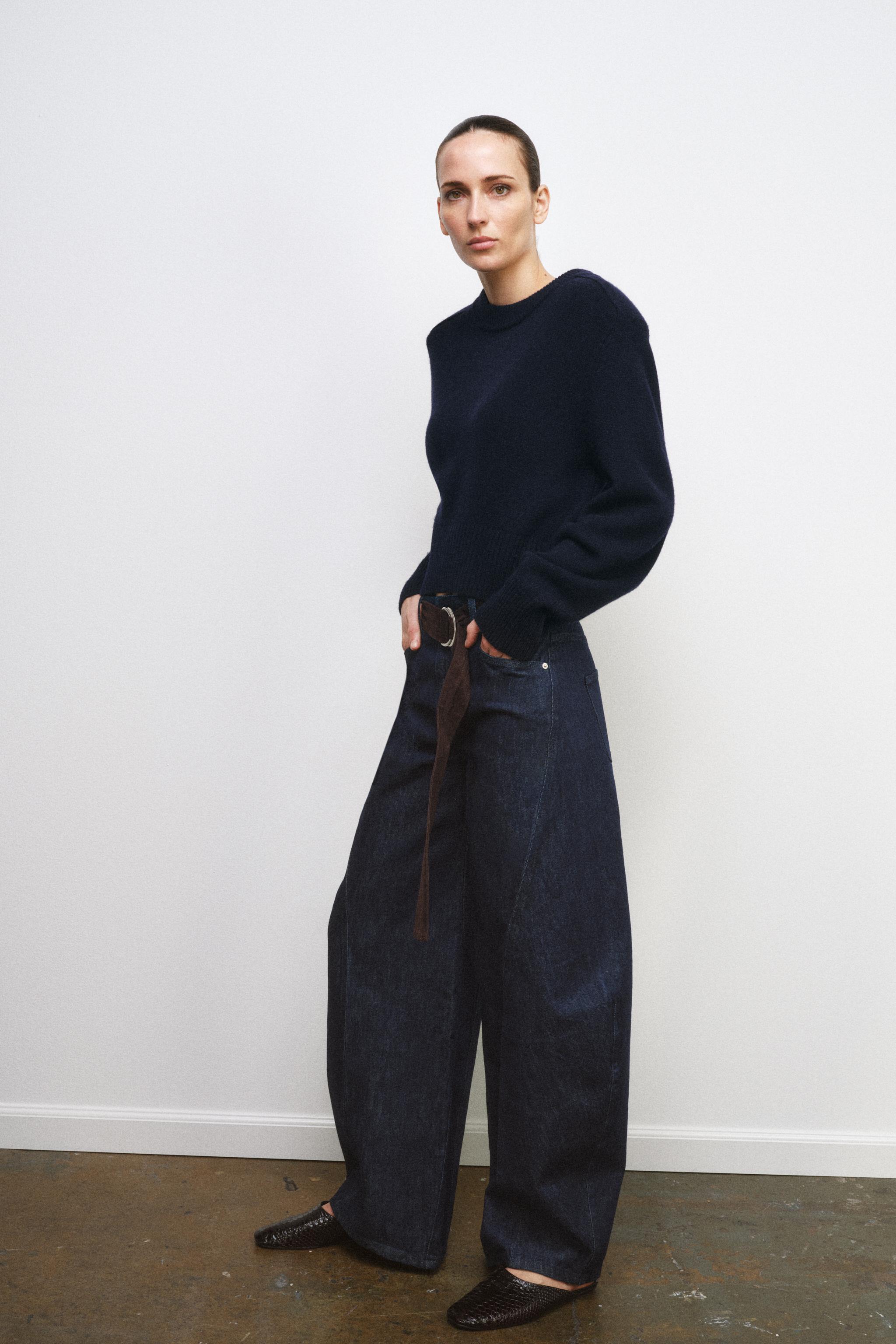 Zw Collection Barrel Jeans With Belt