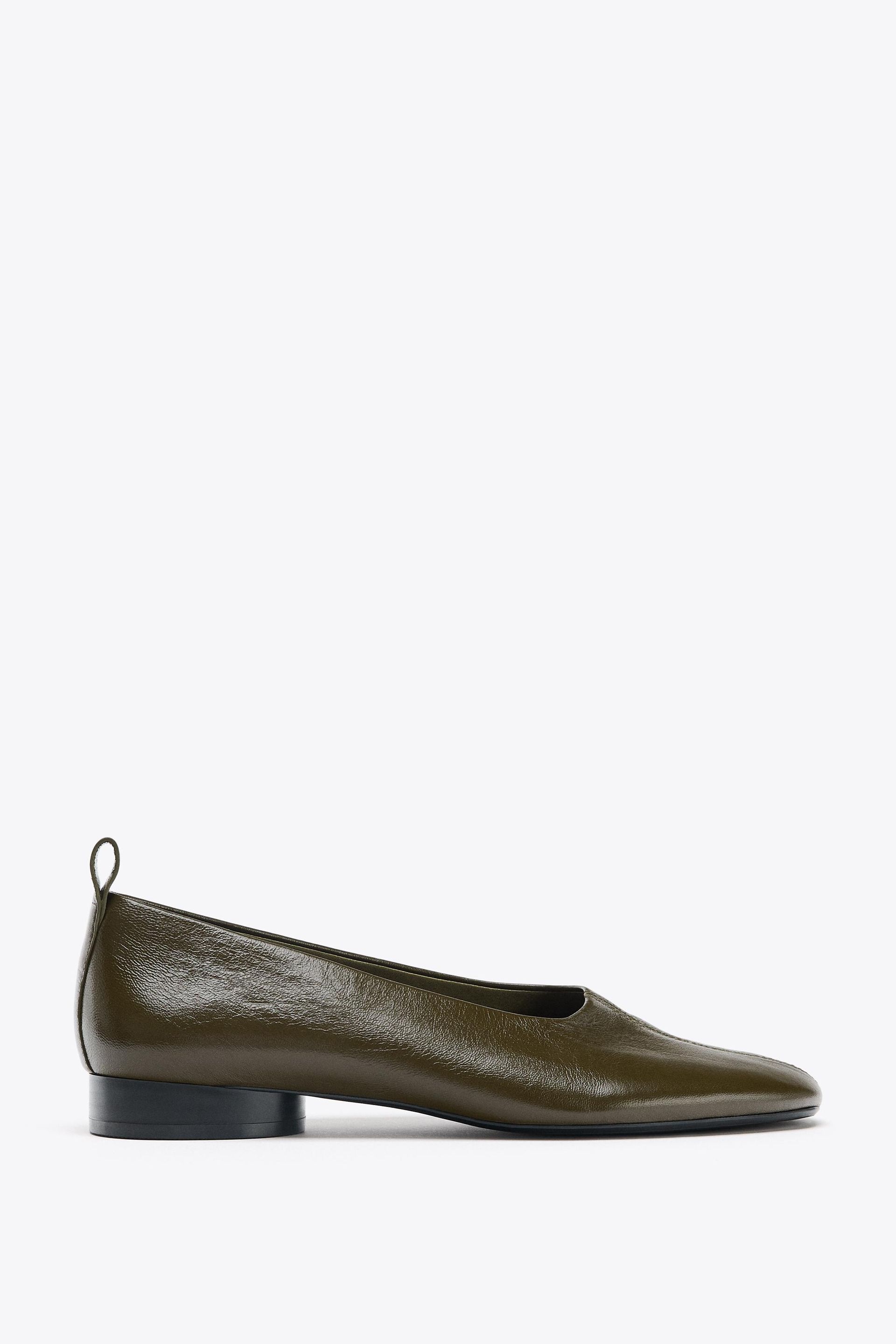 Low Heeled Leather Ballet Flats