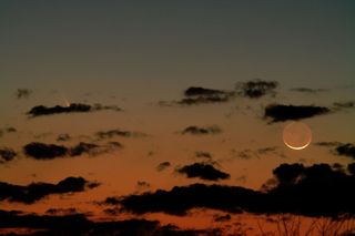 Comet Pan-STARRS and the Moon Over Salem, Missouri