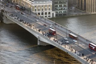 An aerial shot of London Bridge - the bridge that bares the nickname of the operation when the Queen dies