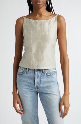 Haizea Crop Linen Blend Camisole