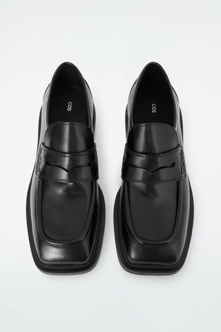 Chunky Square-Toe Leather Loafers