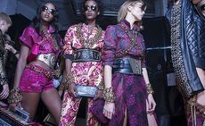 The Philipp Plein fashion week includes hip hop dresses with gold jewellery