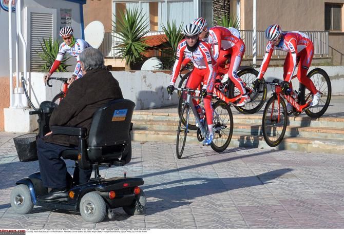 The riders get ready to go for a spin