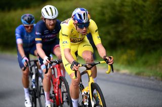 LONGWY FRANCE JULY 07 Wout Van Aert of Belgium and Team Jumbo Visma Yellow Leader Jersey competes during the 109th Tour de France 2022 Stage 6 a 2199km stage from Binche to Longwy 377m TDF2022 WorldTour on July 07 2022 in Longwy France Photo by Alex BroadwayGetty Images