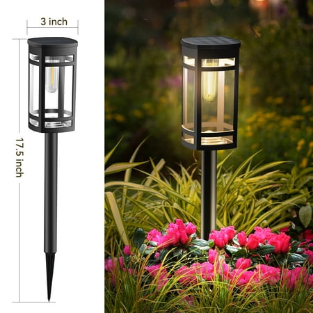 6 Pack Solar Lights Outdoor Waterproof for Garden Pathway Walkway Yard Lawn Decorative Landscape Lighting.(warm White)