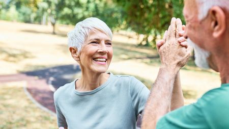 a senior woman working out