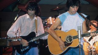 Jimmy Page and Jeff Beck performing in 1983
