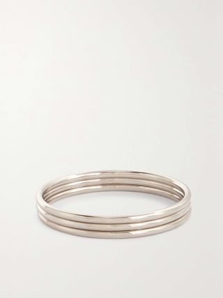 Classic Cylinder Set of Three Silver-Plated Bangles