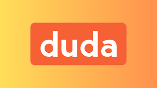 duda logo on orange background