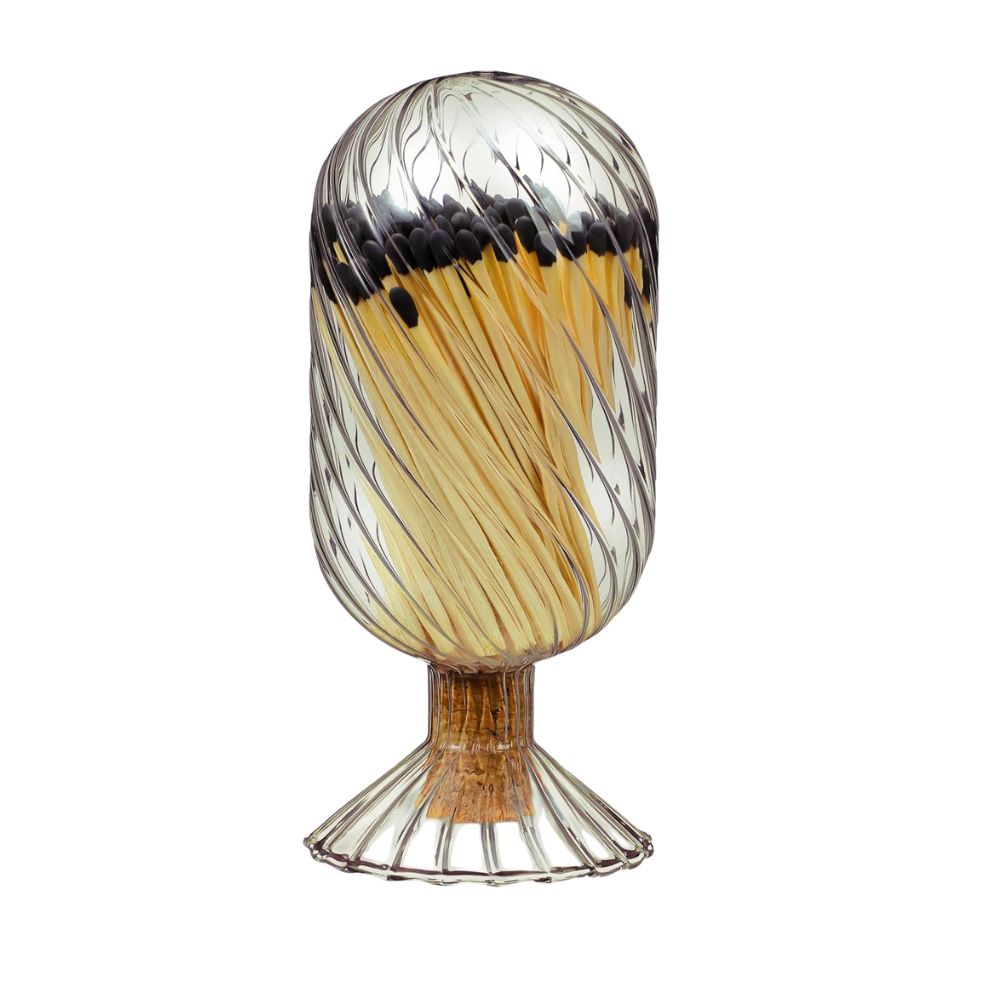 Helix Shaped Glass Matches Cloche