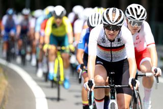 OYAMA JAPAN JULY 25 Hannah Ludwig of Team Germany during the Womens road race on day two of the Tokyo 2020 Olympic Games at Fuji International Speedway on July 25 2021 in Oyama Shizuoka Japan Photo by Michael SteeleGetty Images