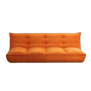 floor sofa in orange velvet