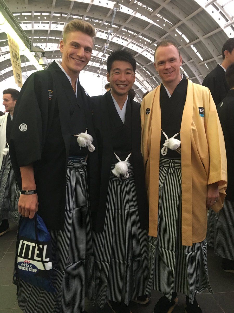 Marcel Kittel, Fumiyuki Beppu and Chris Froome at the Saitama Criterium