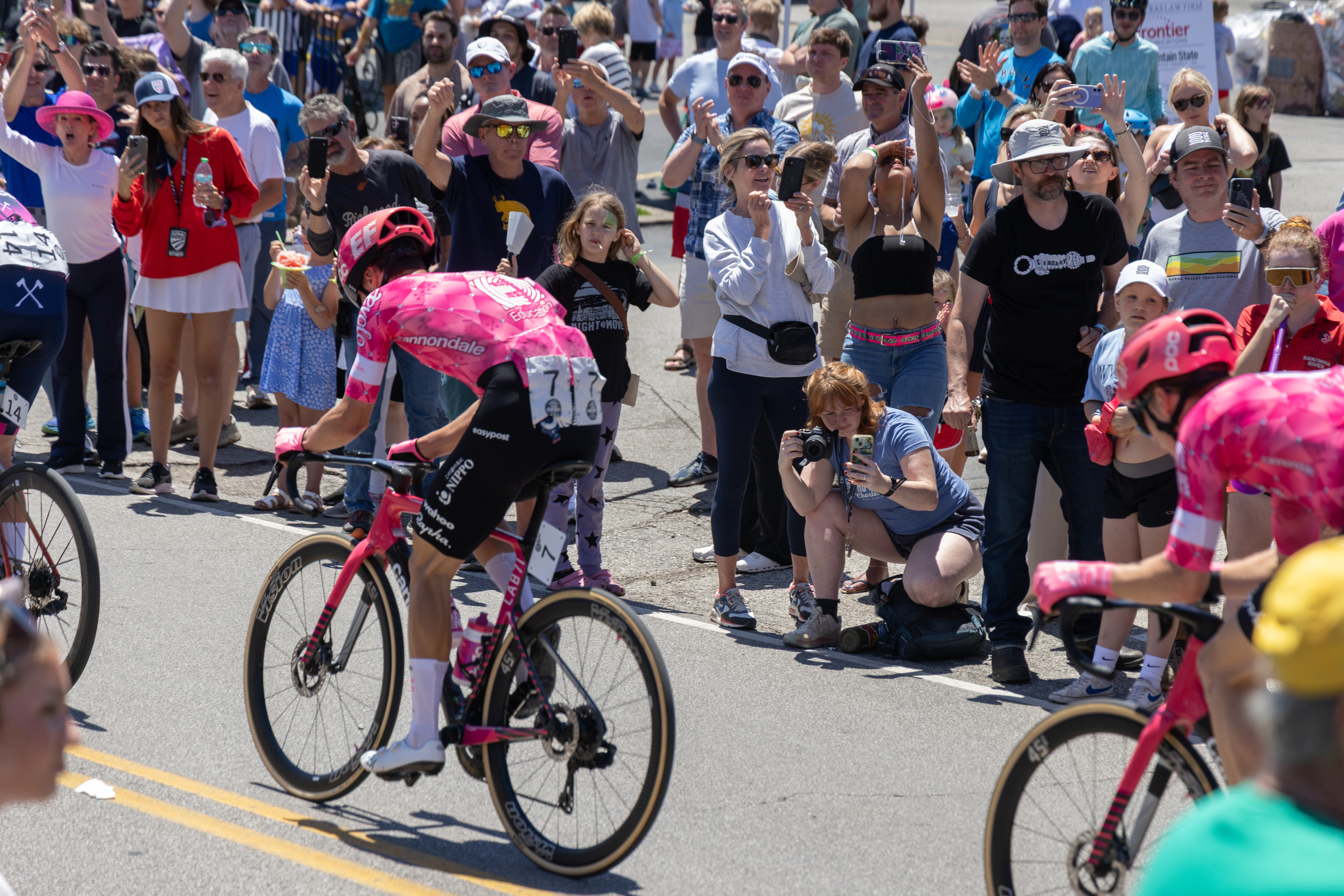 The shops at Bridge Street was the place to be in Charleston as a crowds gathered to celebrate Memorial Day and watch the bike racing on the jumbotron.
