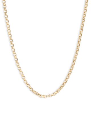 14k Yellow Gold Small Rolo Link Chain Necklace, 18&quot;