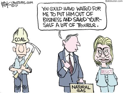 Political Cartoon U.S. Coal Gas Environment EPA Hillary Clinton