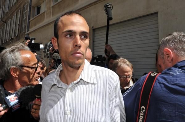 R&eacute;my Di Gr&eacute;gorio at the courthouse in Marseille where he was questioned about alleged doping activities.