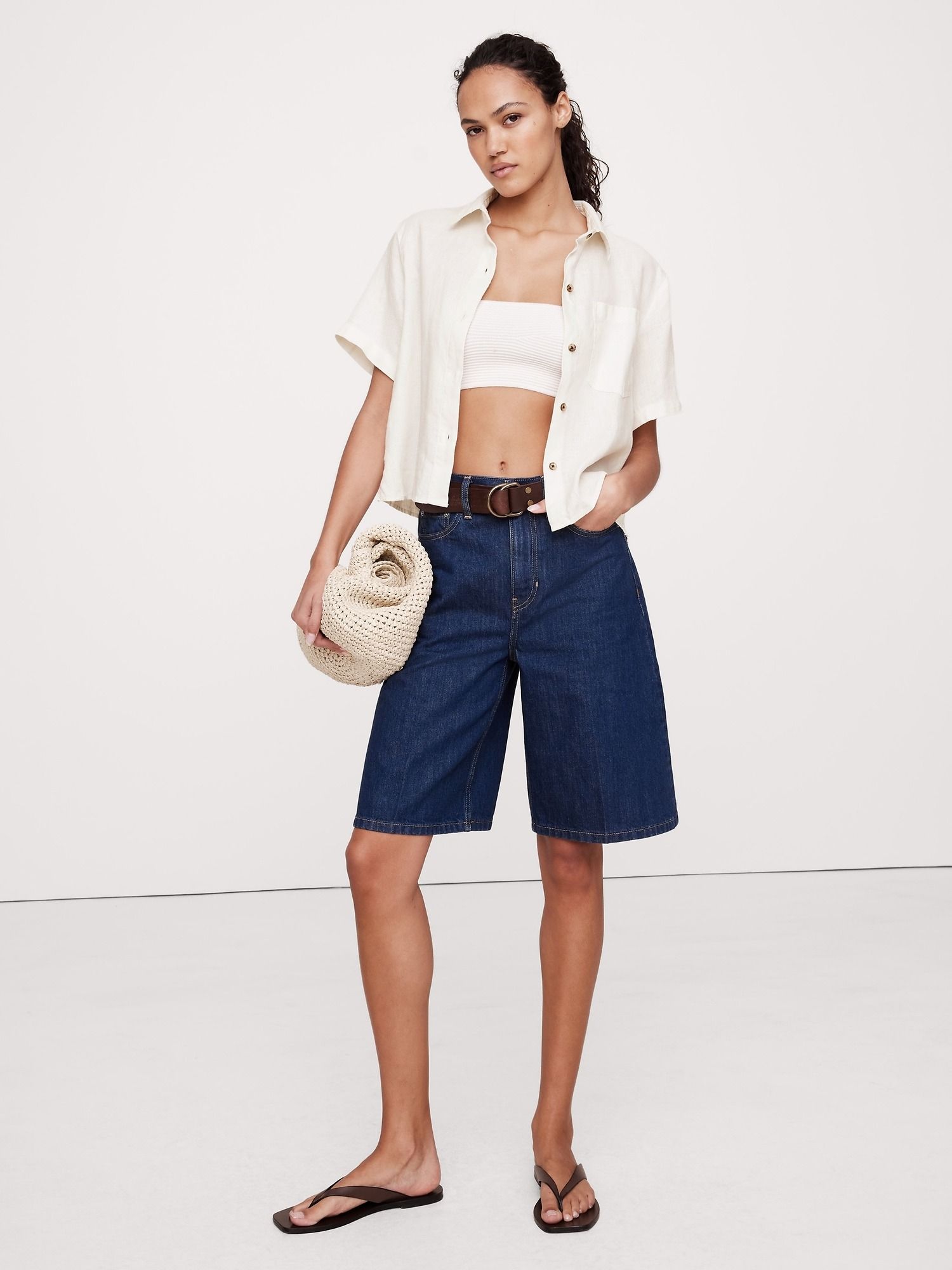 Banana Republic, Boxy Linen Short-Sleeve Shirt