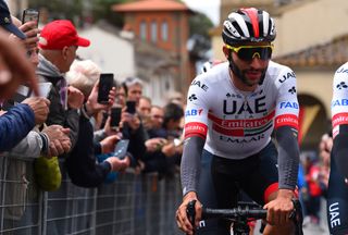 Fernando Gaviria (UAE Team Emirates) rides to the stage start