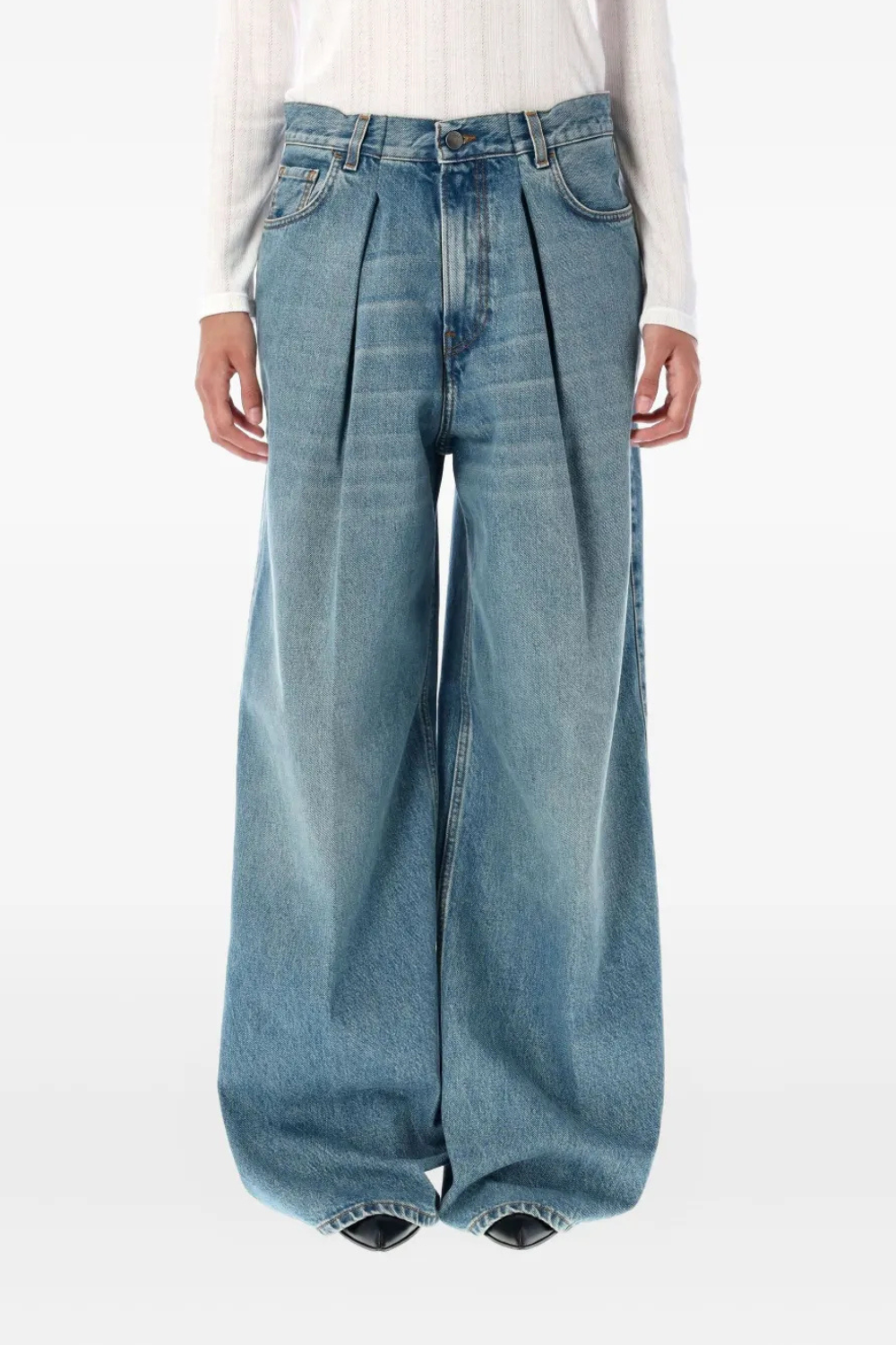 Haikure Candy Pleated Wide-Leg Jeans | 25
