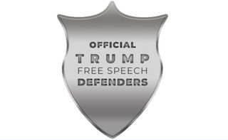 Trump 'Free Speech Defenders' badge