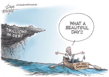 Political Cartoon U.S. biden debt spending