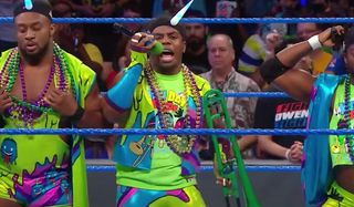 Xavier Woods talking with Francesca SmackDown WWE