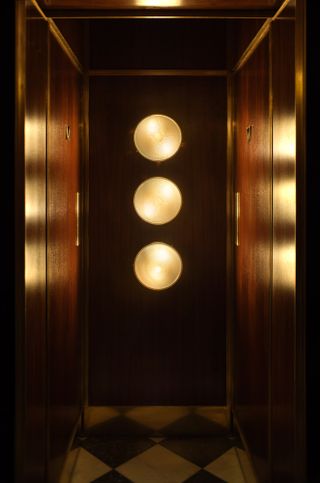 A door with three golden circles