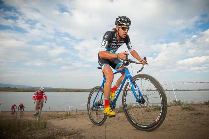 Jamey Driscoll (Raleigh Clement) making his way fron the beachfront to the sand pit. Colorado Cross Classic.