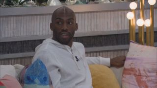 Xavier Prather on the Big Brother couch CBS