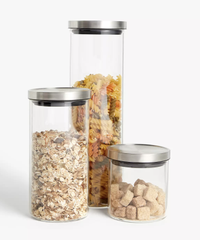 House by John Lewis Airtight Stainless Steel Lid Glass Storage Jar | £11 at John Lewis