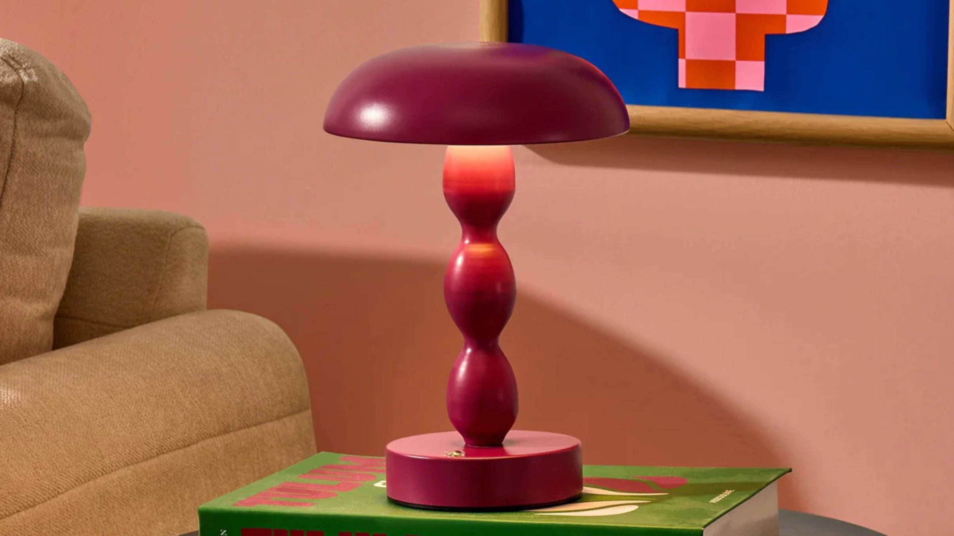 Dusk Kirsty bobbin lamp in plum.