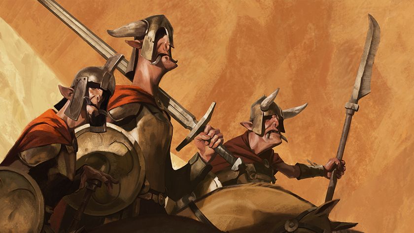 Digital art with a medieval influence showing three knights in armour