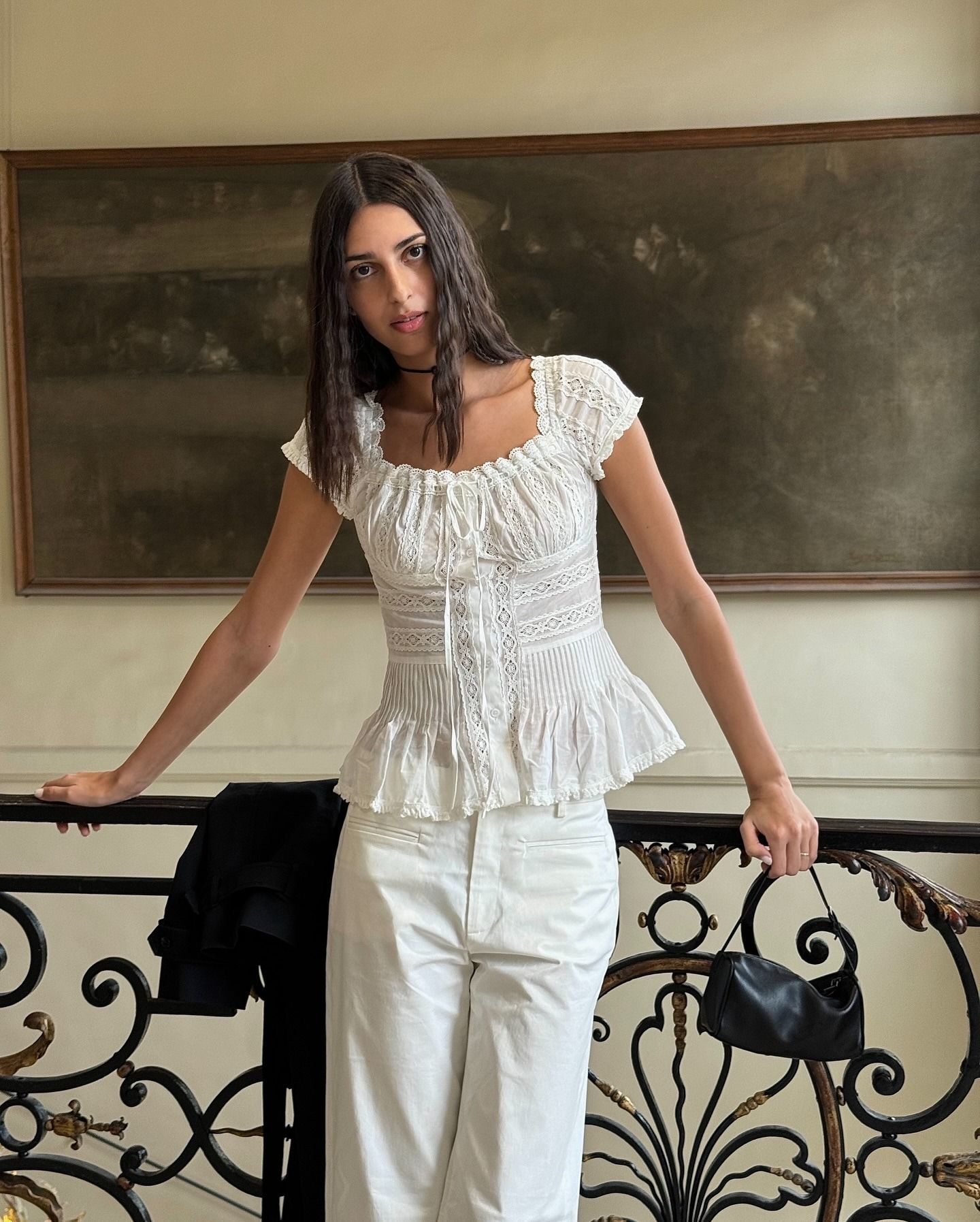 salome mory white outfit