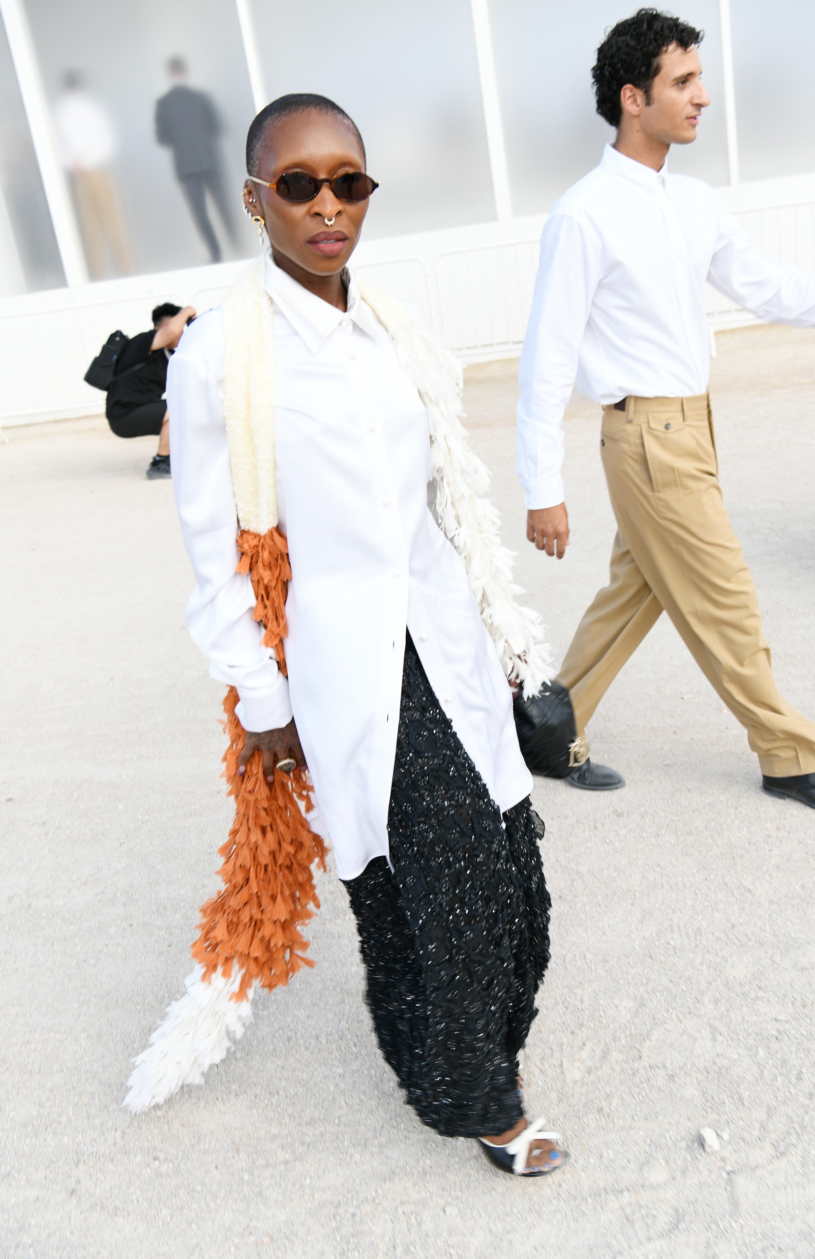 cynthia erivo at the dior show.