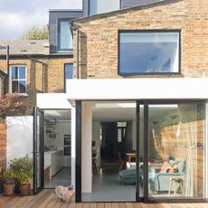 two-storey extension exterior rear elevation back garden extension view