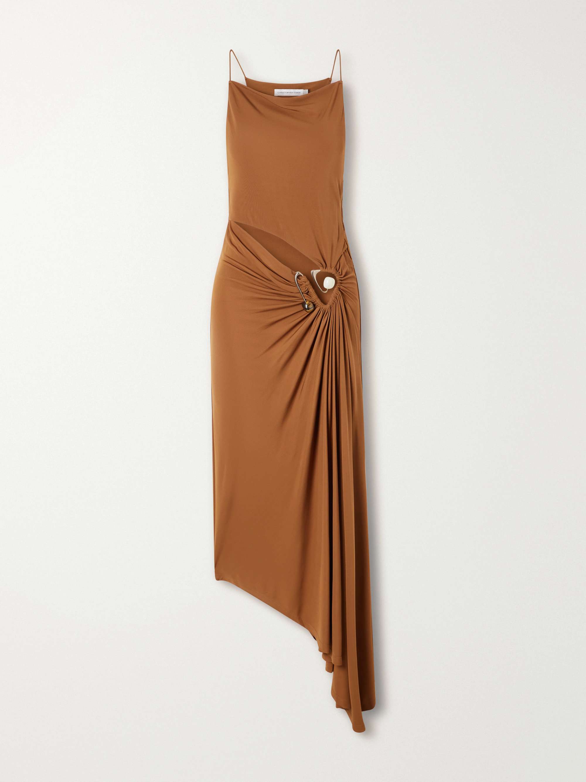 Veer Crystal-Embellished Draped Jersey Midi Dress