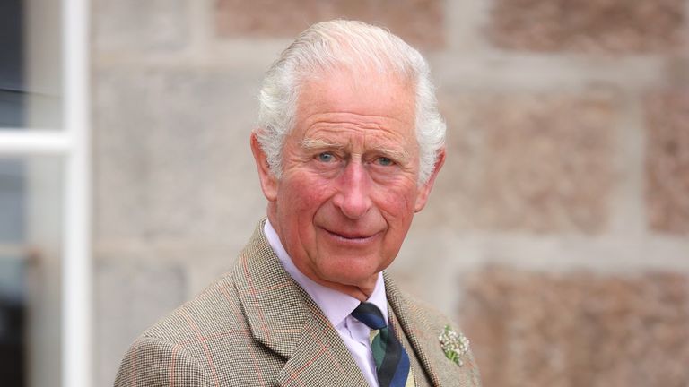 Prince Charles, Prince of Wales, known as the Duke of Rothesay when in Scotland, arrives at the Ballater Community and Heritage Hub