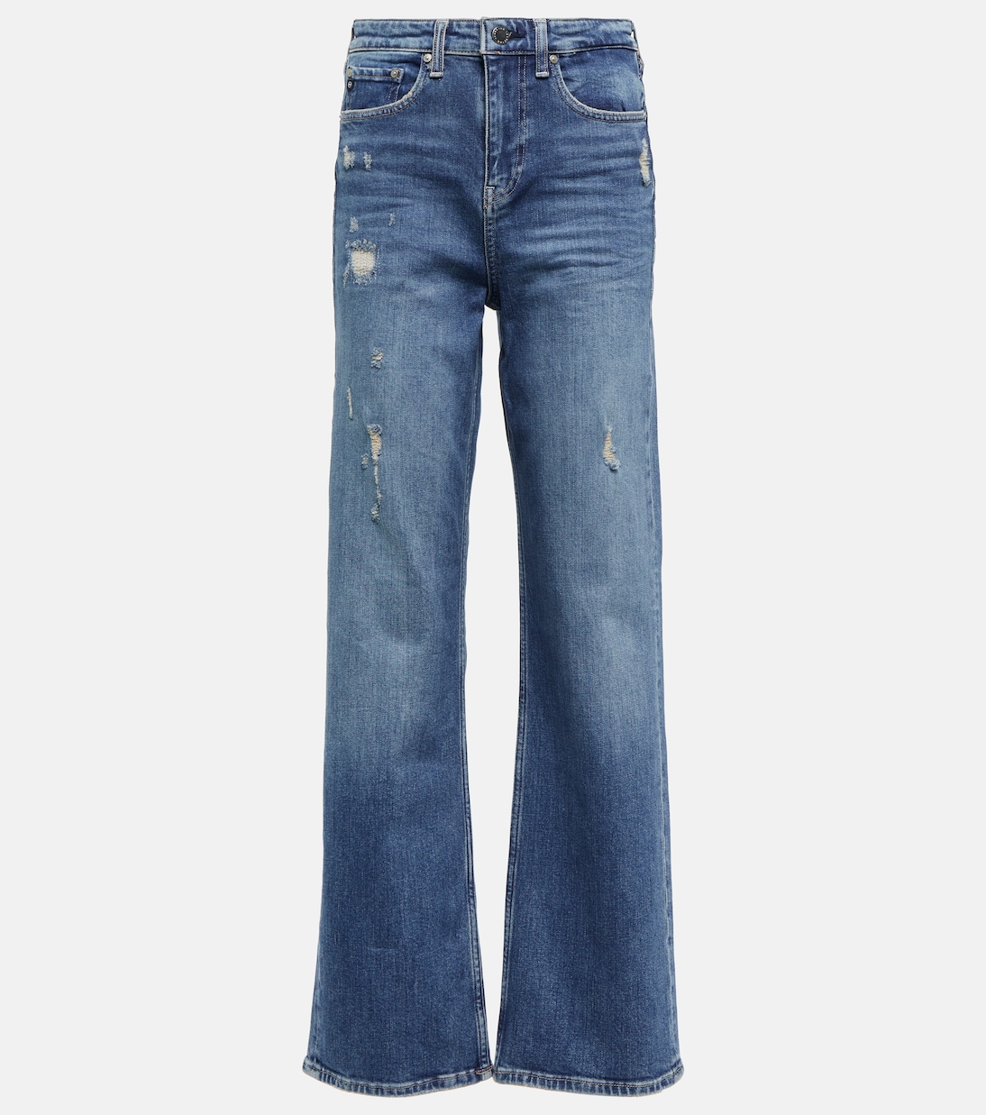 High-Rise Boyfriend Jeans in Blue - Ag Jeans