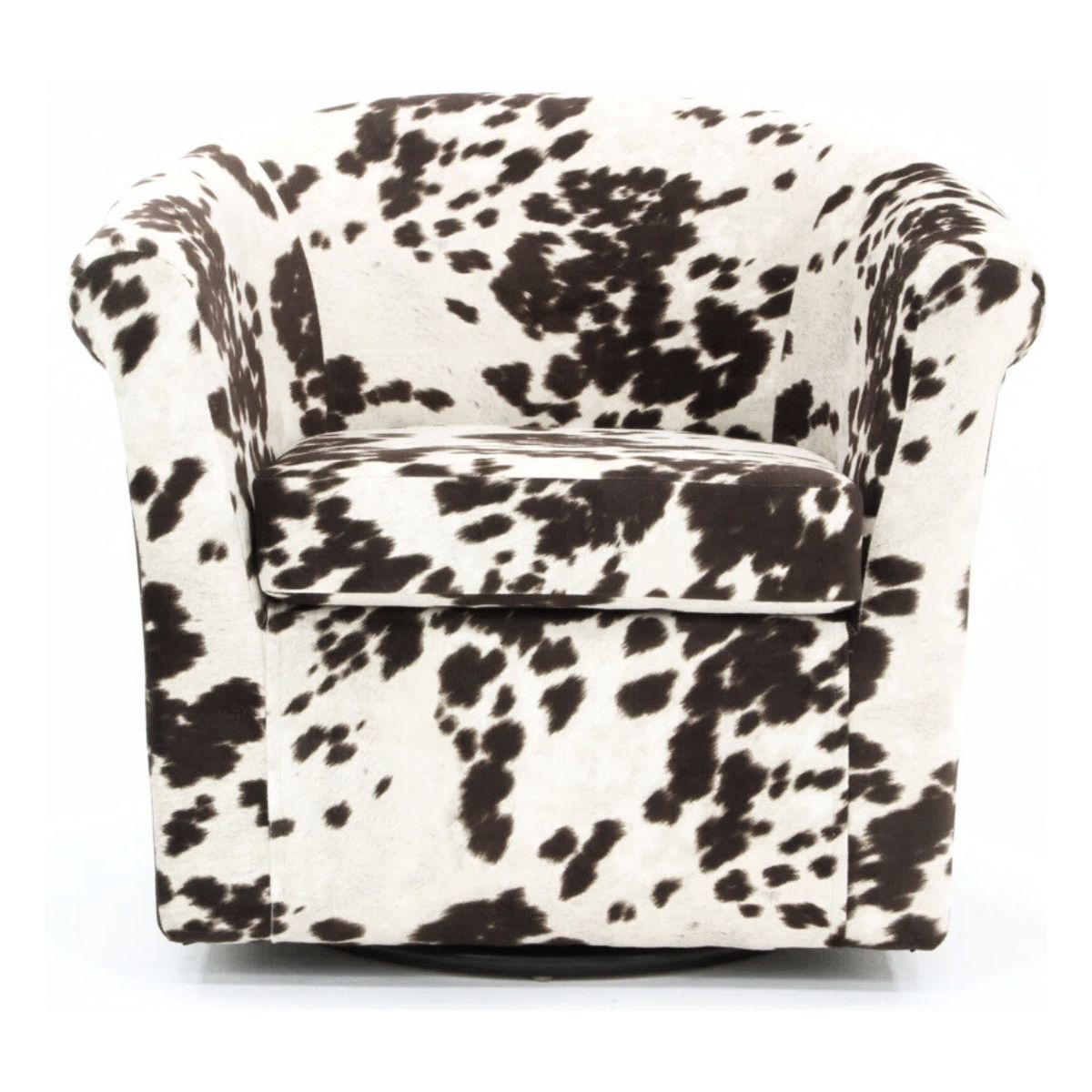 A swivel chair in cowprint