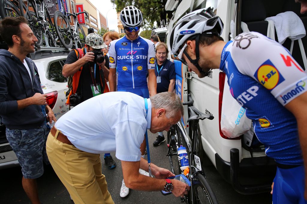 The UCI checking for hidden motors at the Tour Down Under