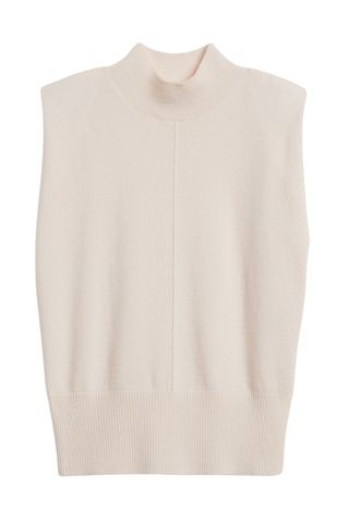 Franca Cashmere Padded-Shoulder Top