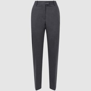 wool slim fit grey trousers