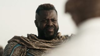 M'Baku squinting meeting Ben Grimm in Avengers: Doomsday's teaser 